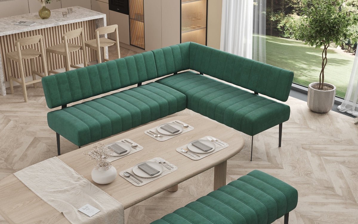 Essbank-sæt Montero i vandafvisende Velour med metalben