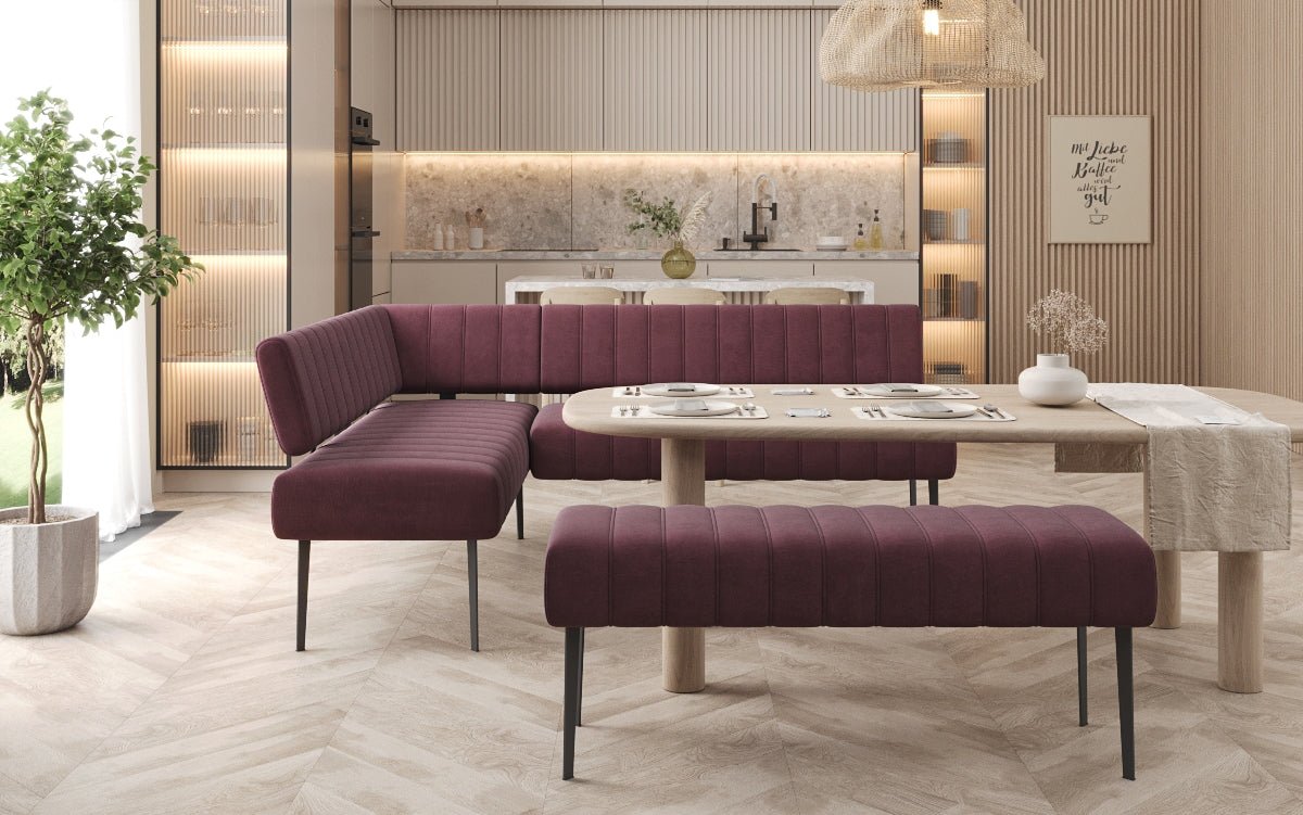 Essbank-sæt Montero i vandafvisende Velour med metalben