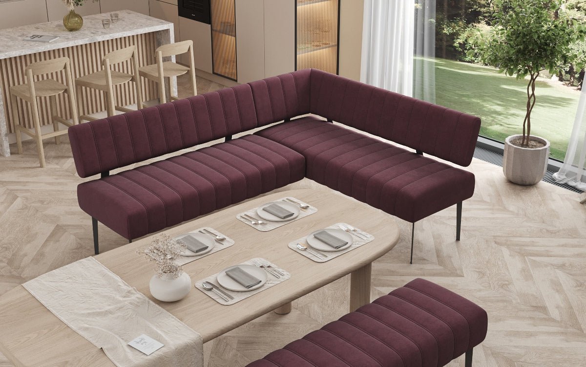 Essbank-sæt Montero i vandafvisende Velour med metalben