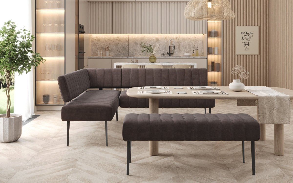 Essbank-sæt Montero i vandafvisende Velour med metalben