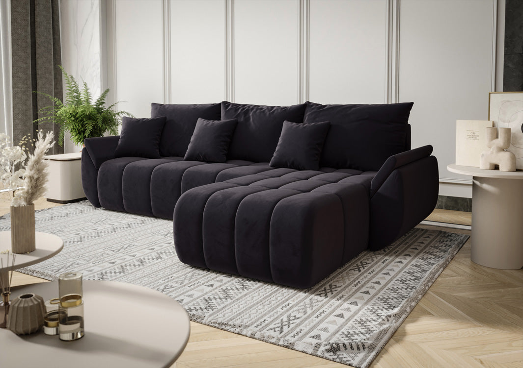 Designer Sofa Lenoa med sove- og klapfunktion i Velour