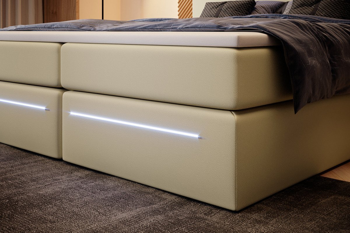 OUTLET - Boxspringbett Sejour mit LED u. Stauraum - Luxusbetten24