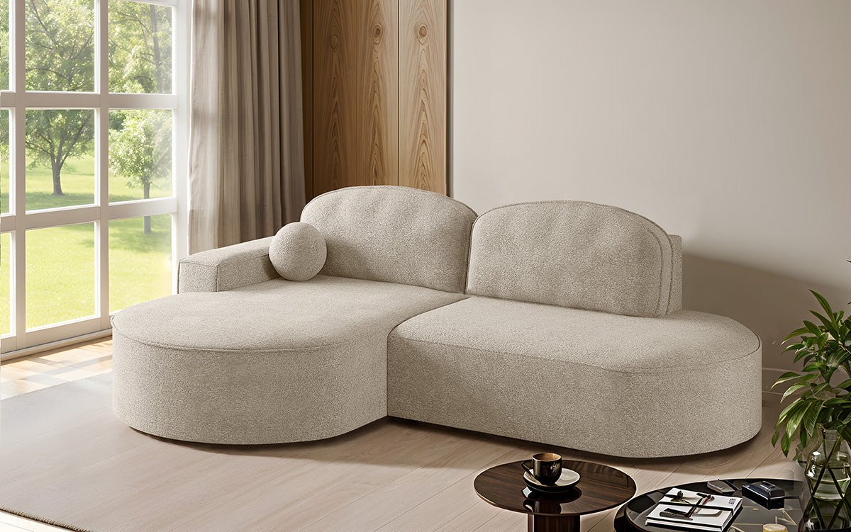 Designer Sofa Lenny Bouclé med sove- og klapfunktion
