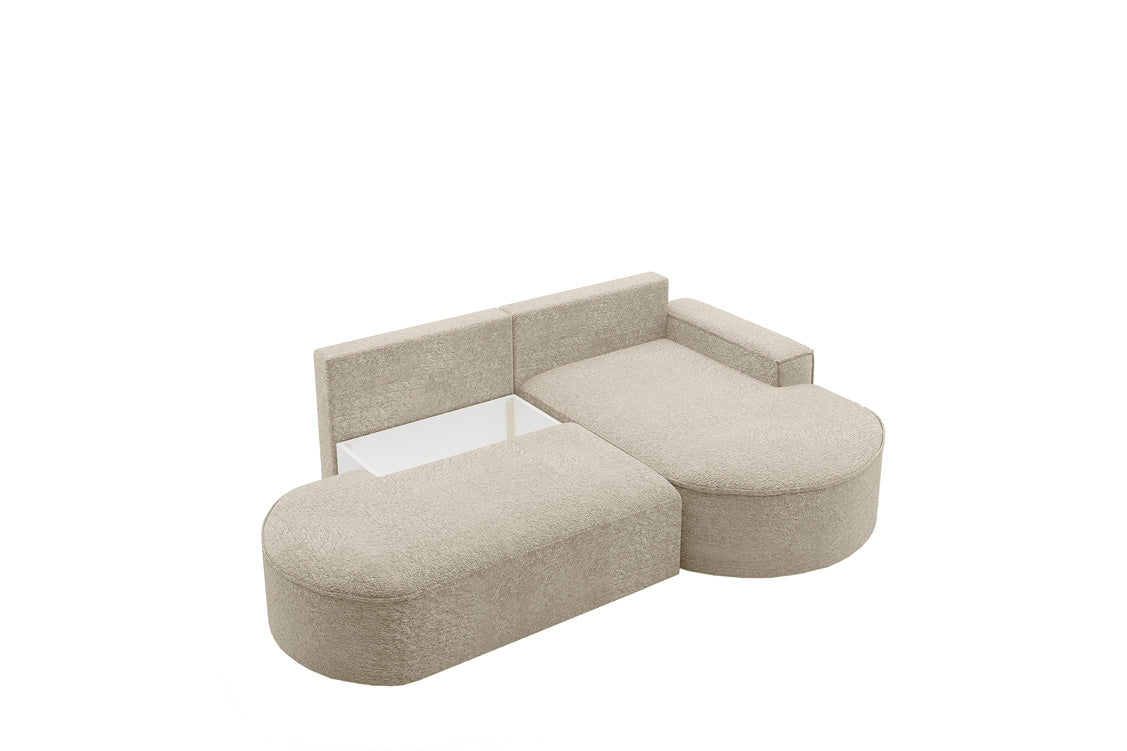 Designer Sofa Lenny Bouclé med sove- og klapfunktion