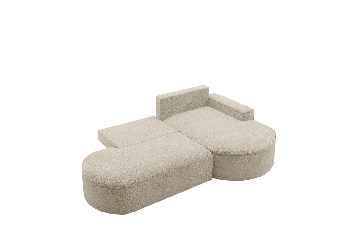 Designer Sofa Lenny Bouclé med sove- og klapfunktion