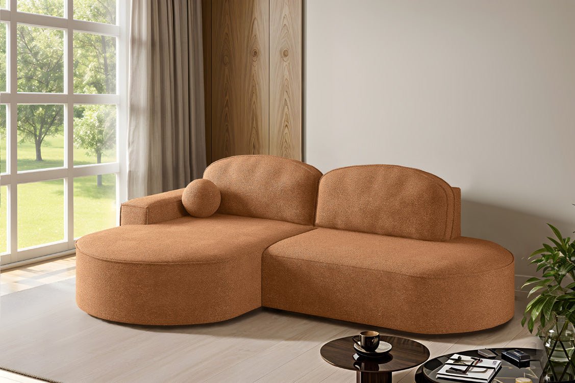 Designer Sofa Lenny Bouclé med sove- og klapfunktion