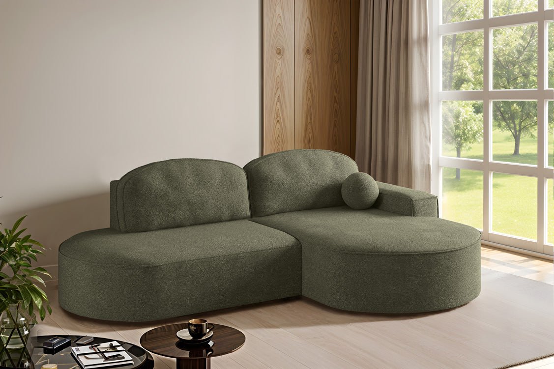 Designer Sofa Lenny Bouclé med sove- og klapfunktion
