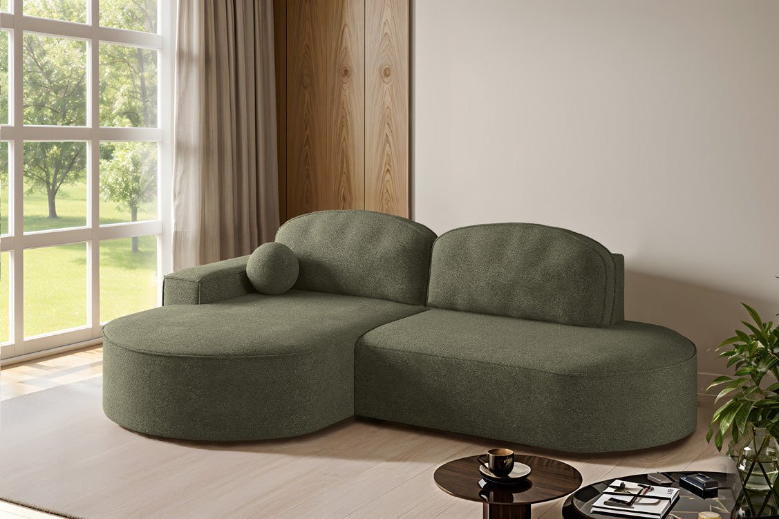 Designer Sofa Lenny Bouclé med sove- og klapfunktion