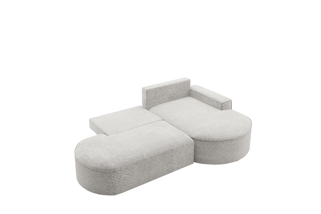 Designer Sofa Lenny Bouclé med sove- og klapfunktion