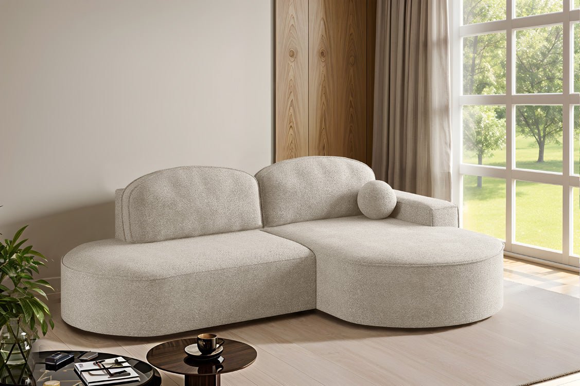 Designer Sofa Lenny Bouclé med sove- og klapfunktion