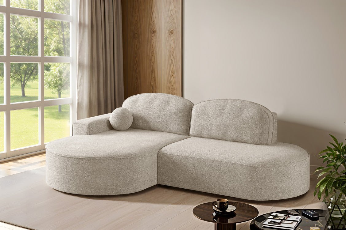 Designer Sofa Lenny Bouclé med sove- og klapfunktion