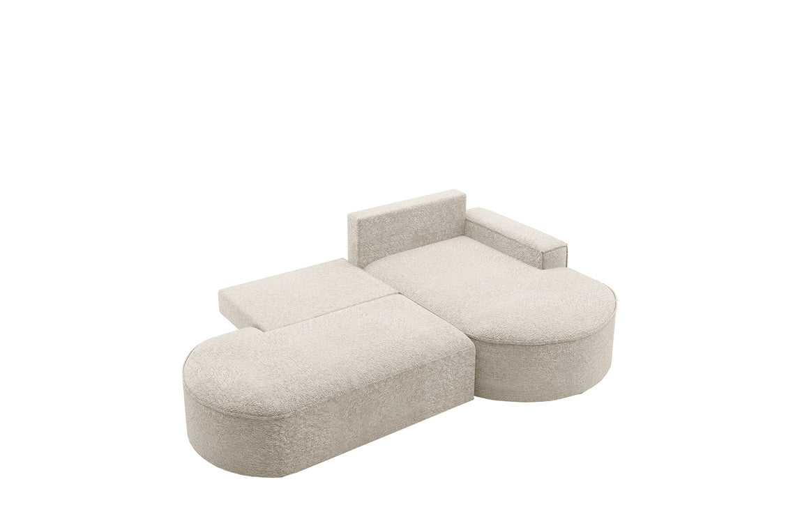 Designer Sofa Lenny Bouclé med sove- og klapfunktion