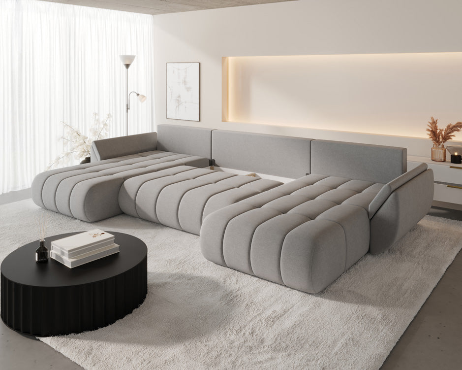 Designer Sofa Lenoa U med sove- og klapfunktion i Velour