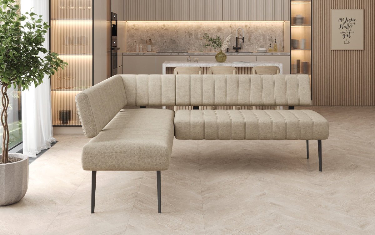 Polstret spisebænk Montero i robust stof med metalben