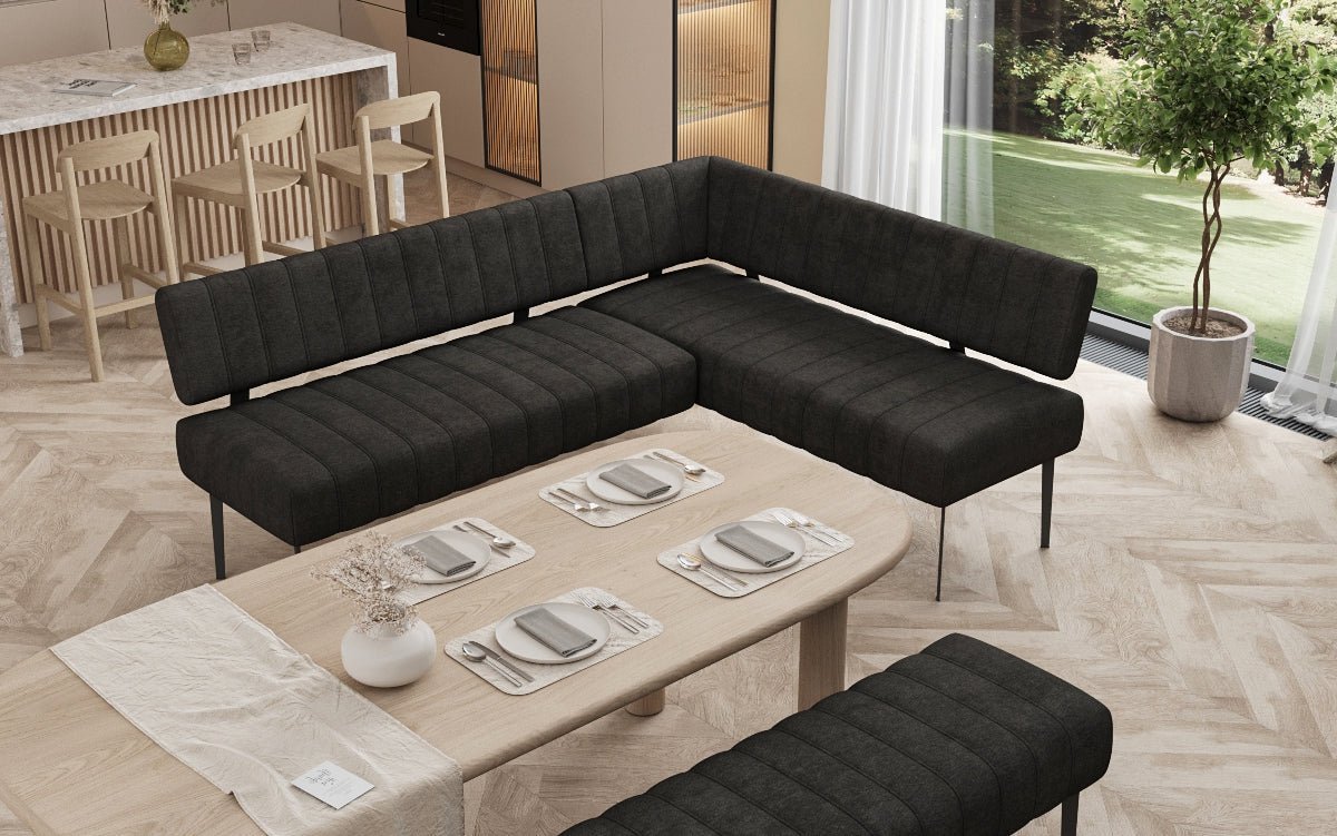 Polstret spisebænk Montero i robust stof med metalben