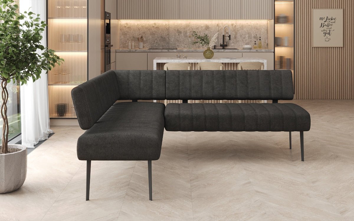 Polstret spisebænk Montero i robust stof med metalben