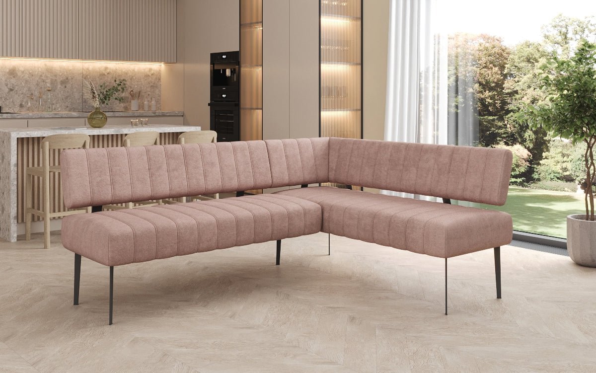 Polstret spisebænk Montero i robust stof med metalben