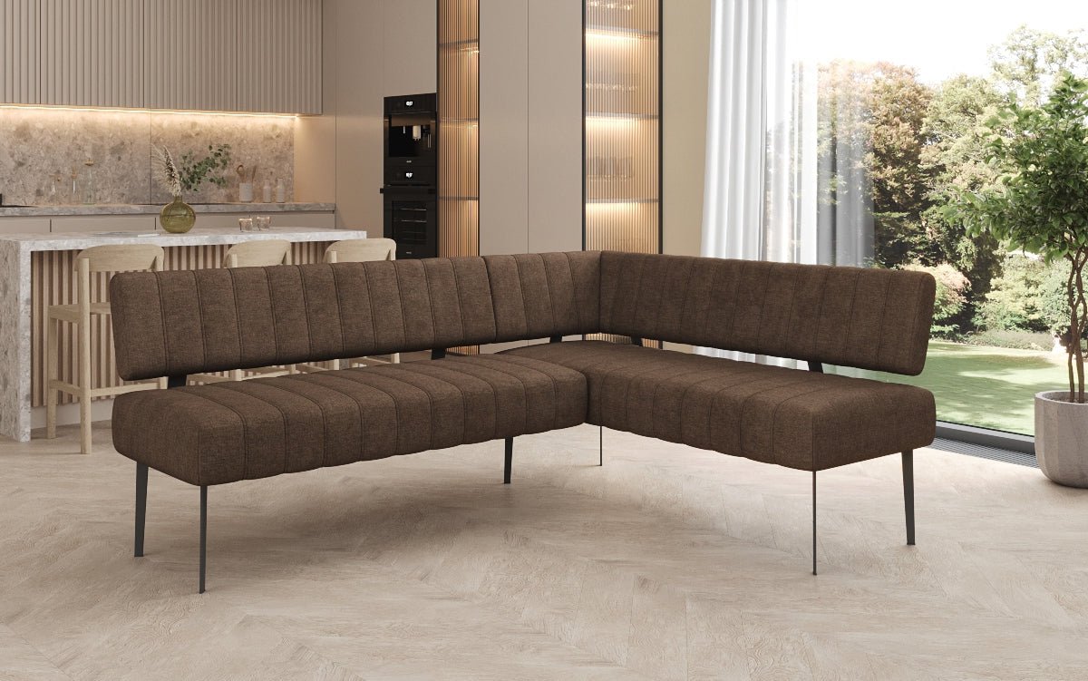 Polstret spisebænk Montero i robust stof med metalben