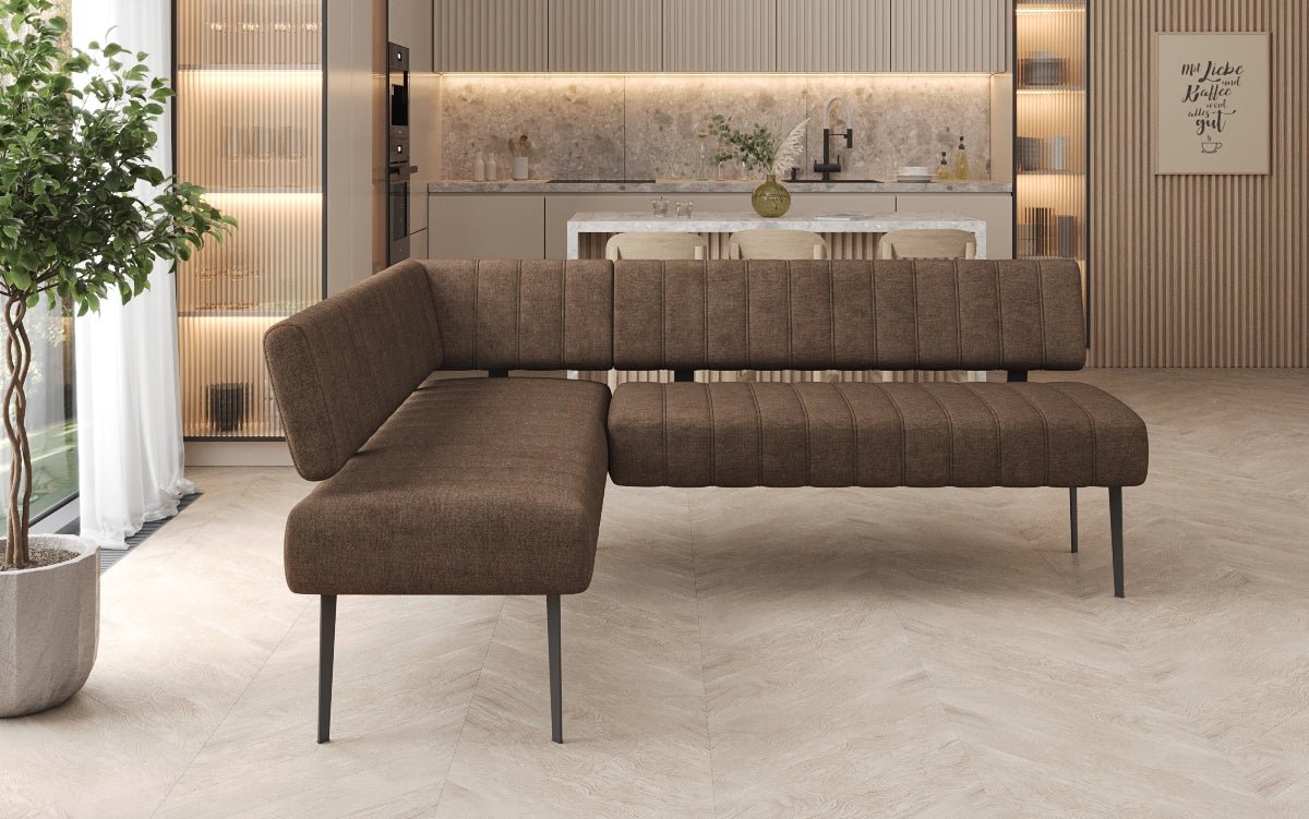 Polstret spisebænk Montero i robust stof med metalben