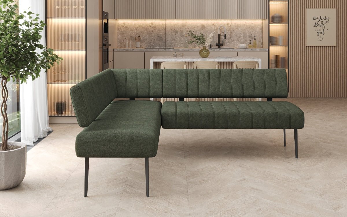 Polstret spisebænk Montero i robust stof med metalben