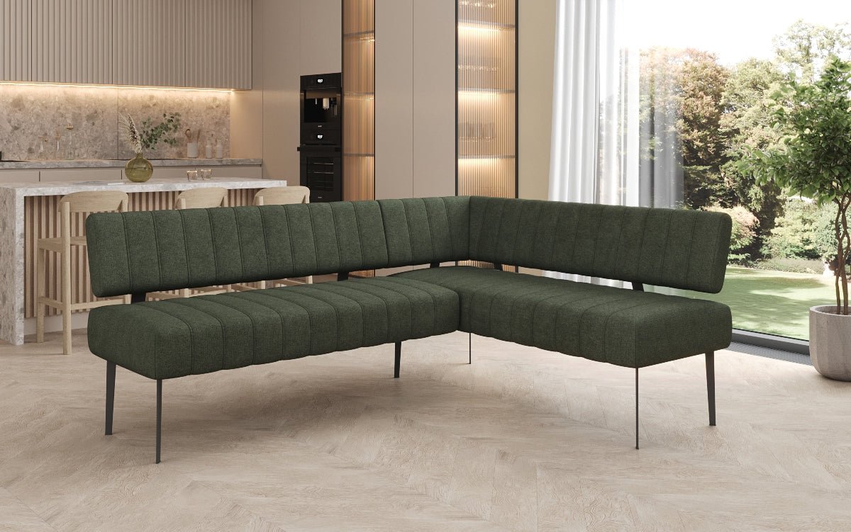 Polstret spisebænk Montero i robust stof med metalben