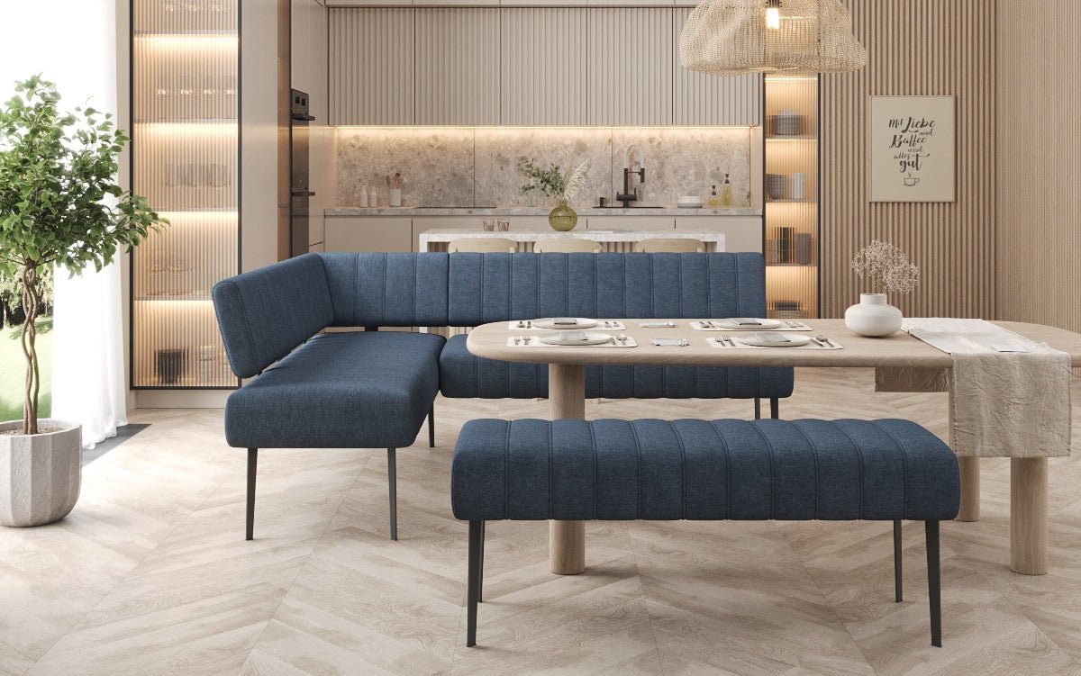 Polstret spisebænk Montero i robust stof med metalben