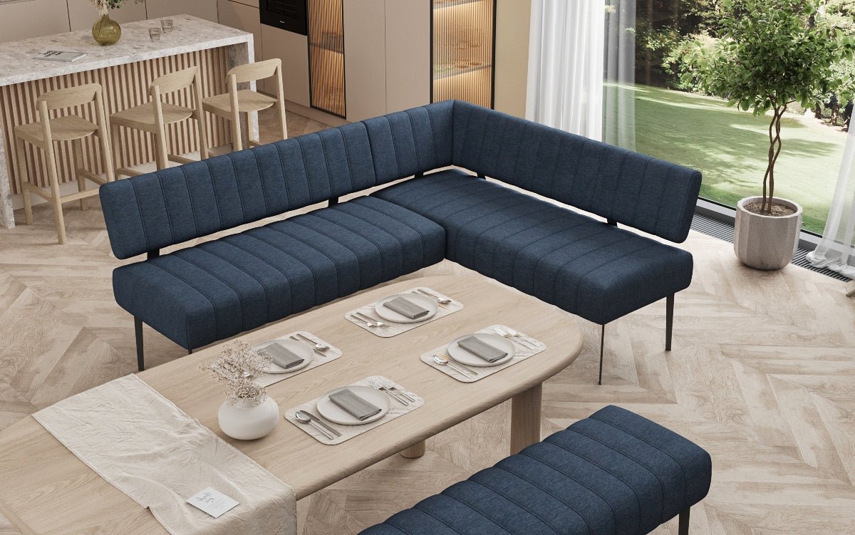 Polstret spisebænk Montero i robust stof med metalben