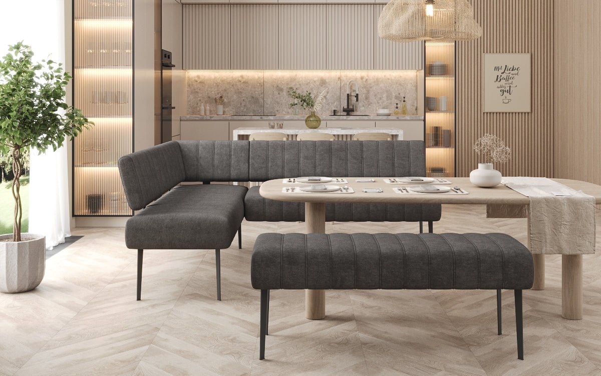 Polstret spisebænk Montero i robust stof med metalben