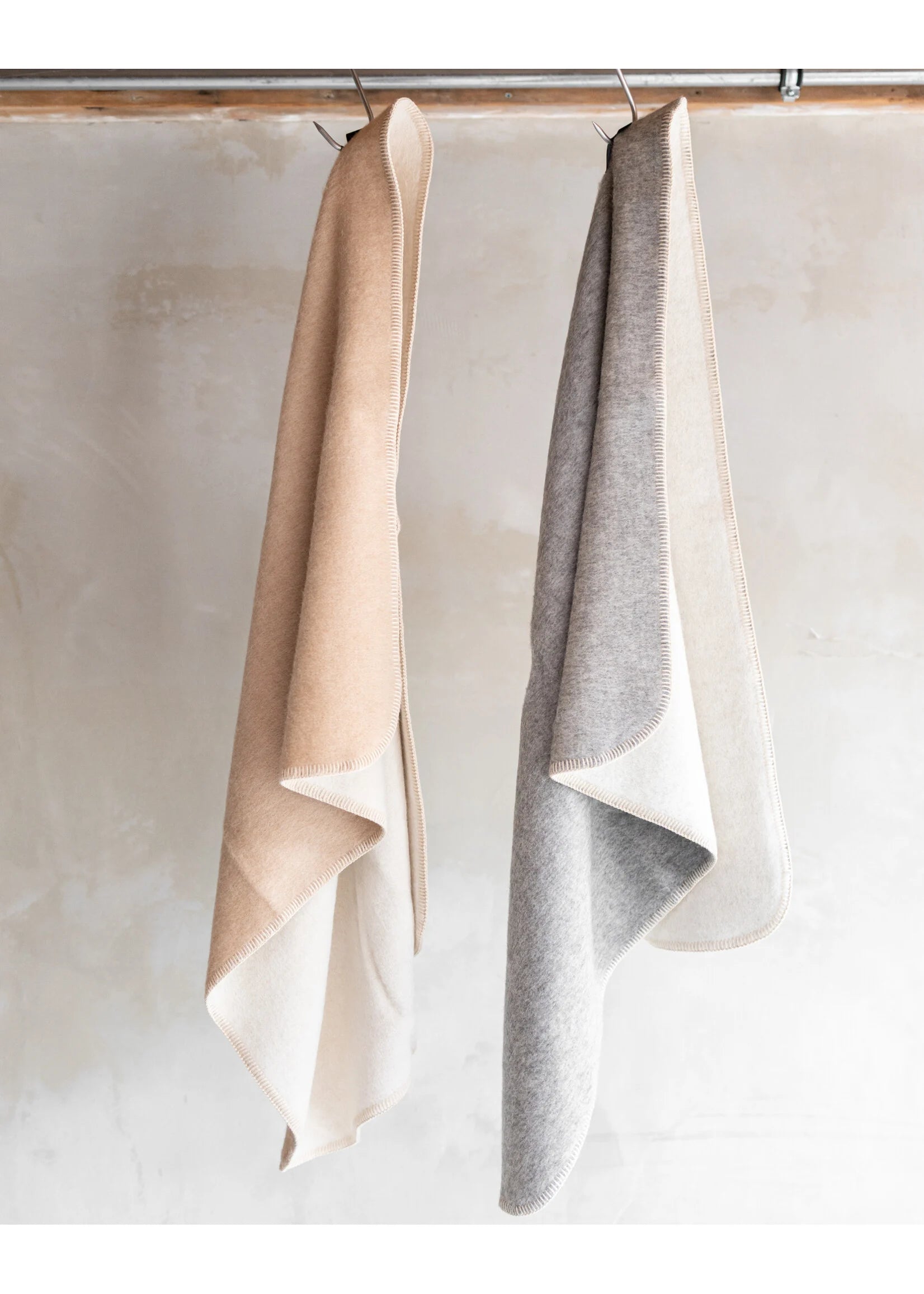 Baby tæppe i ren Alpakawolle - Beige & Grå - 95x75 cm