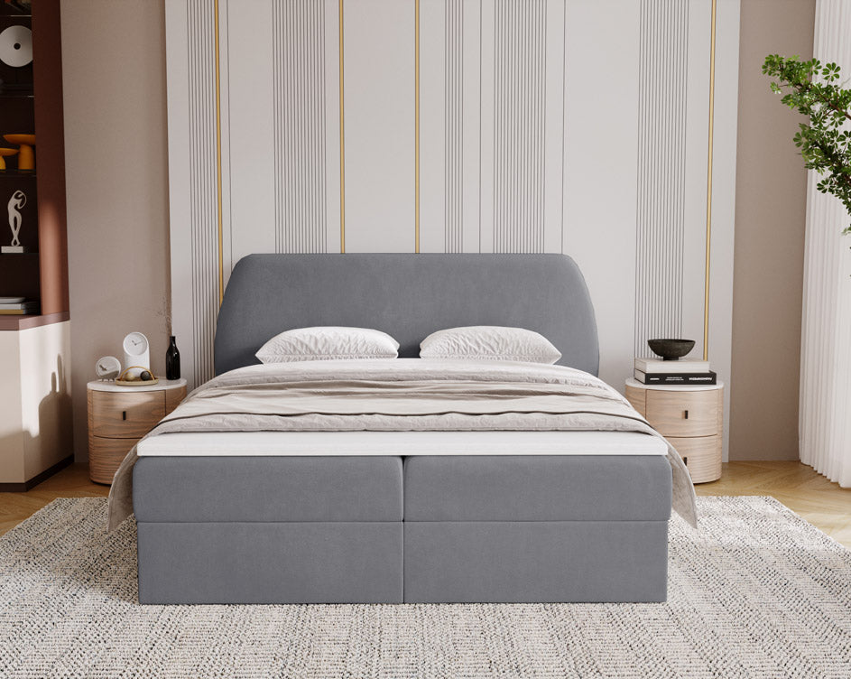 Boxspringbett Pure in Samt mit Stauraum