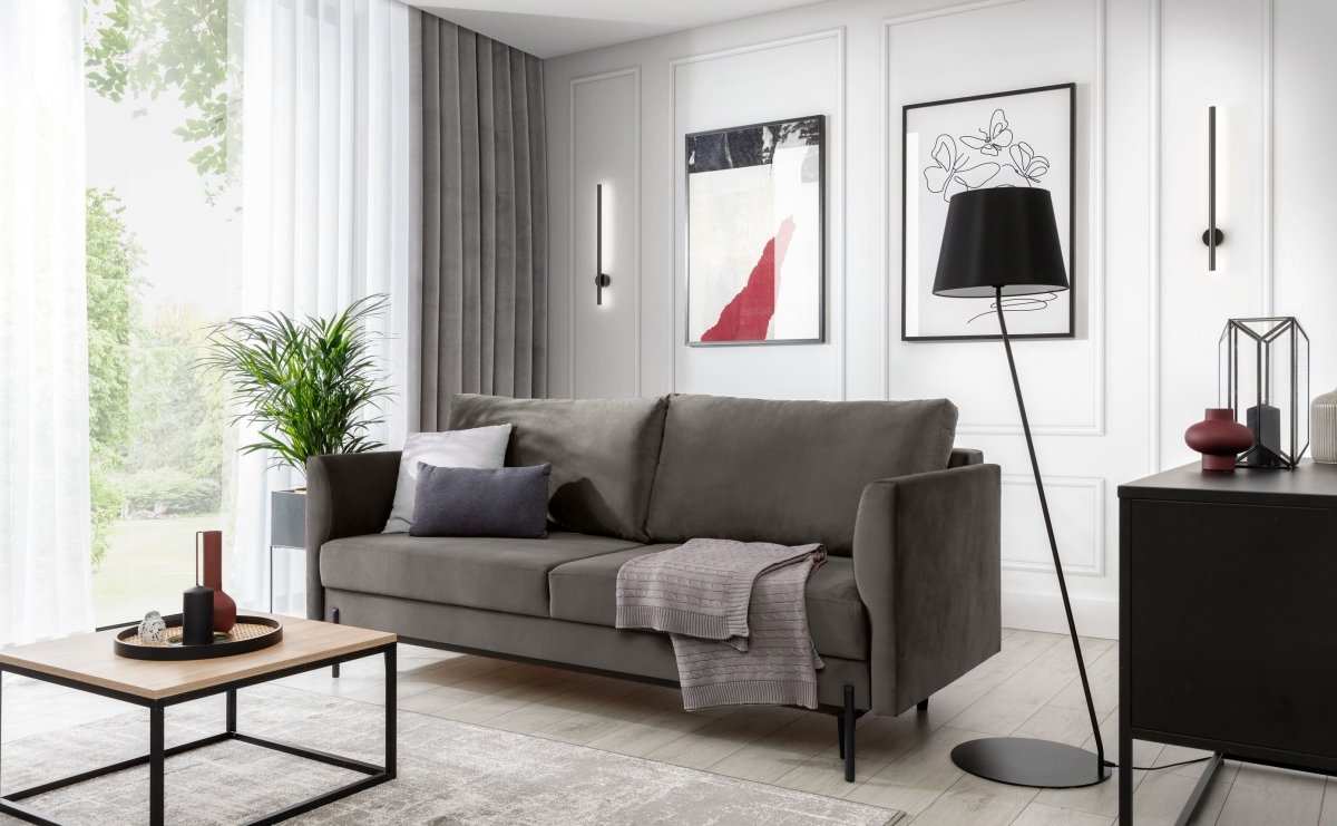 Designer Sofa Renila mit Schlaffunktion und Stauraum - Luxusbetten24