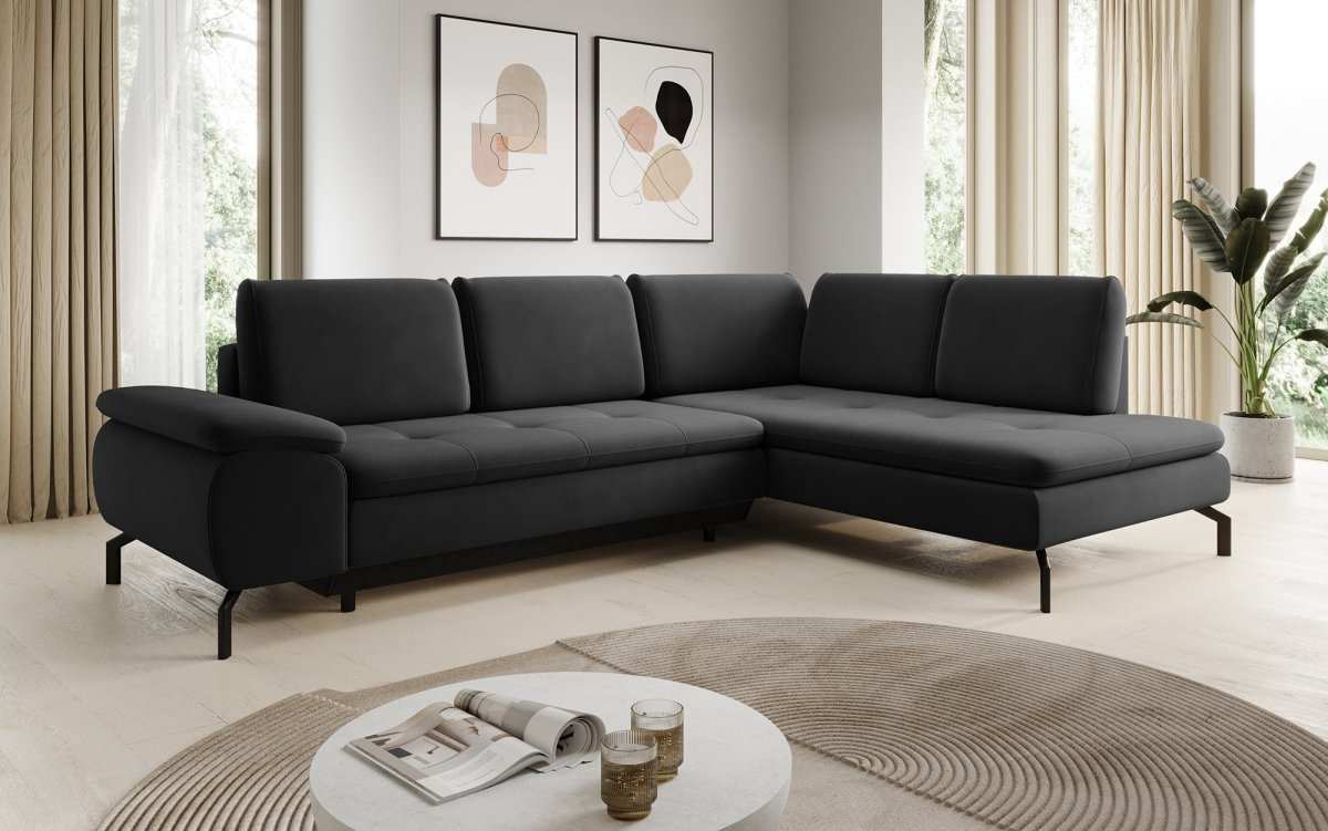 Designer Sofa Verila L mit Schlaf- und Klappfunktion - Luxusbetten24